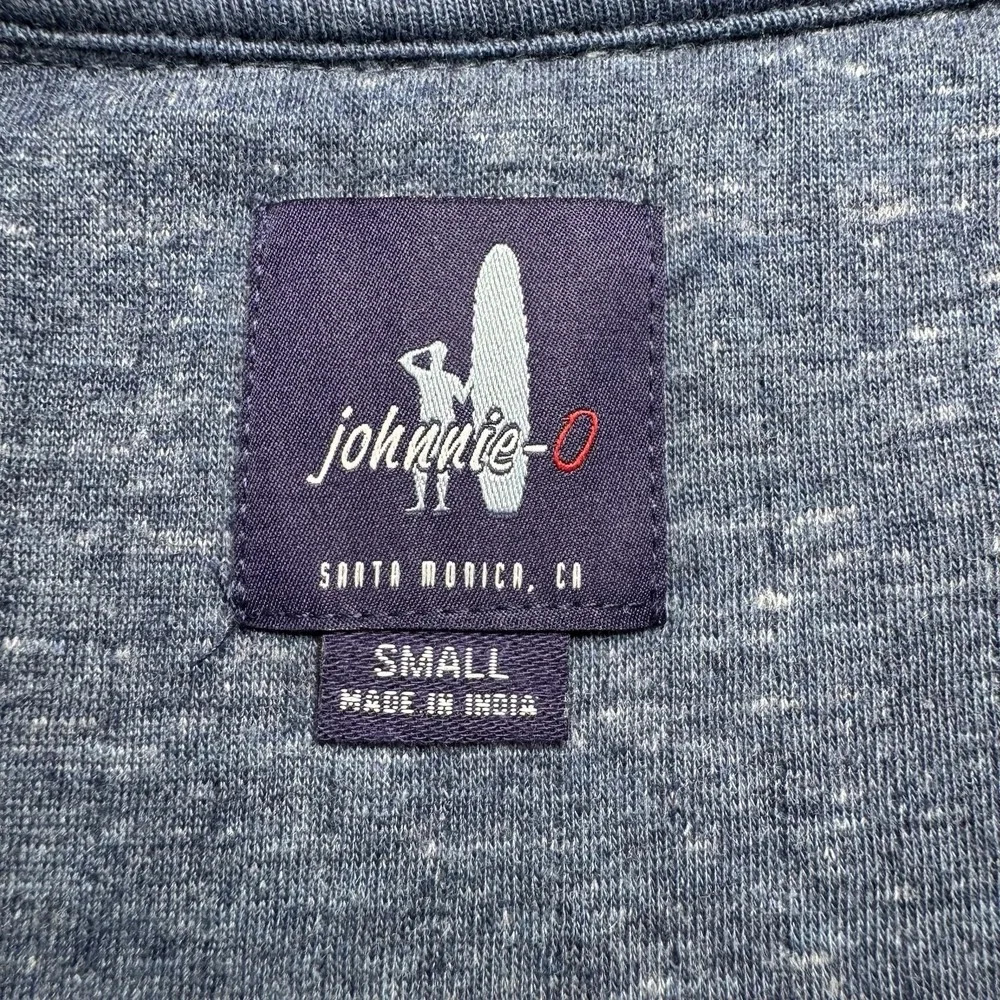 Johnnie O Mens Size S Surf Golf Blue Stripe‎ Emmett 1/4 Zip Long Sleeve Pullover